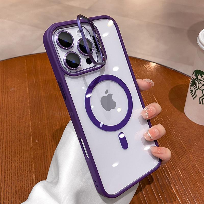 Чехол-подставка с беспроводной зарядкой для iPhone 17 Pro Max 16 15 14 13 12 11 Pro Max Plus Защитная крышка для объектива Air funda