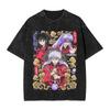 Inuyashas Vintage Poster T Shirts Hip Hop Washed Cotton Oversize TShirt Fashion Men Women Tops Streetwear Graphic Printed Tees