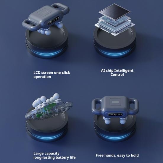Массажер для глубоких тканей и фасций с 8 головками, интеллектуальным таймером и дистанционным управлением, малошумный аккумуляторный массажный аппарат