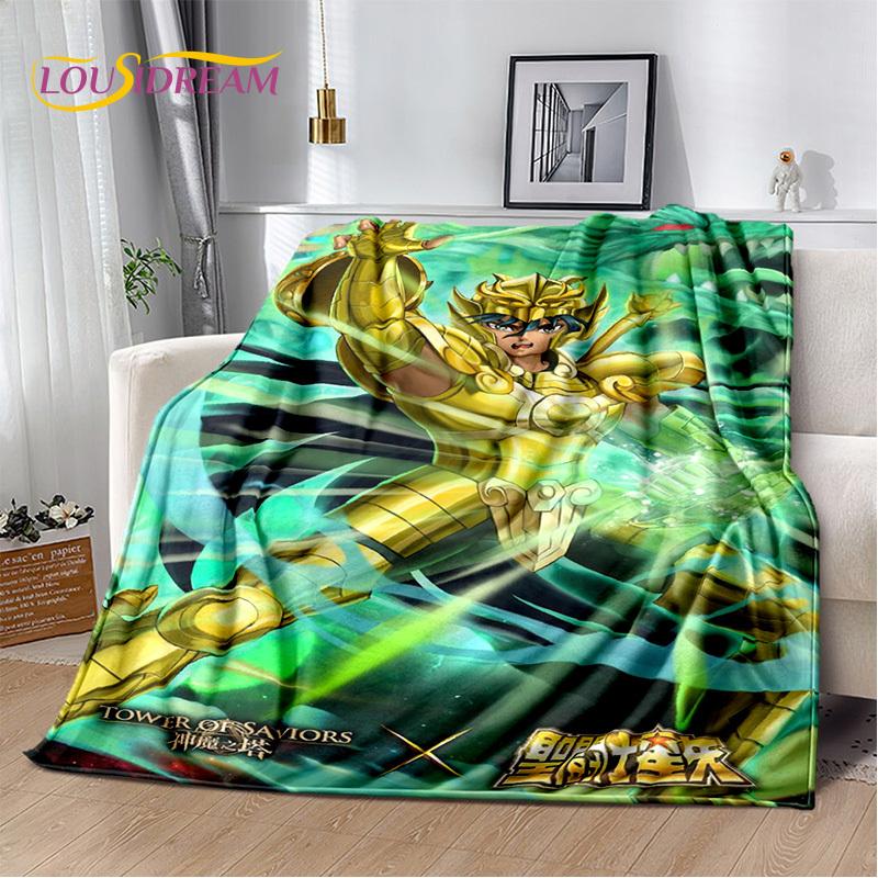 Мультфильм Saint Seiya 3D Ретро Аниме HD Мягкие Одеяла, Сохраняющие Тепло Фланелевые Пледы для Пикника Кровати Дивана Дома Спальня Подарки Дети