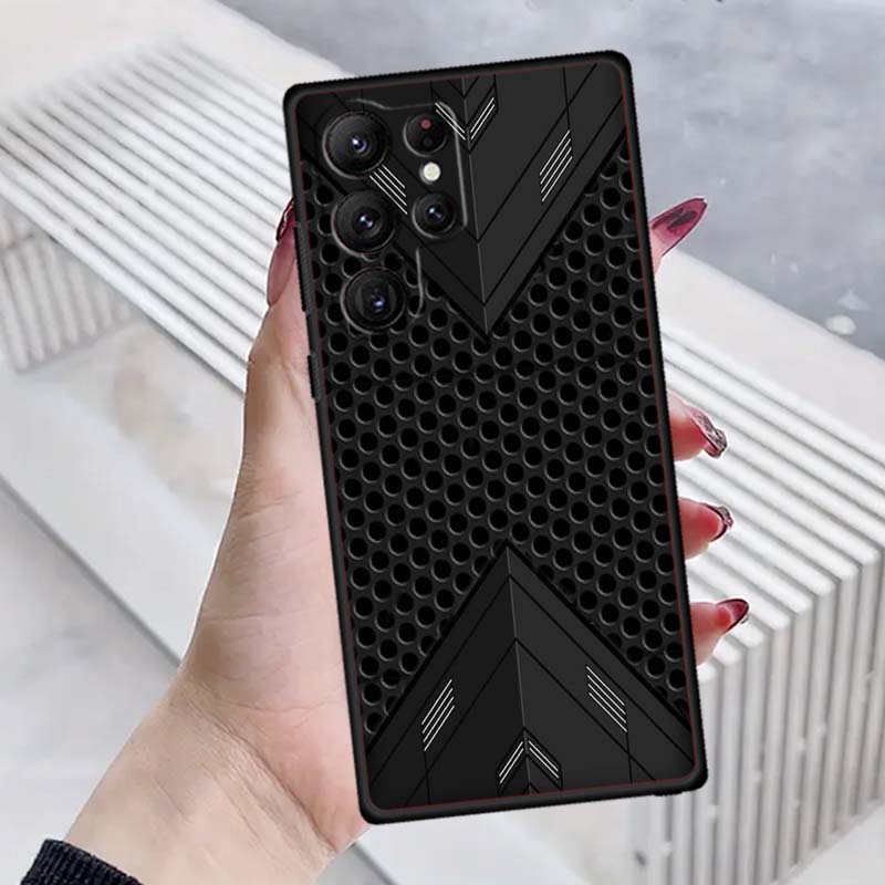 Черный чехол для телефона с резной плетеной текстурой Для Samsung Galaxy S26 S25 S24 S23 S22 S21 S20 Ultra Plus FE 5G Черный Мягкий ТПУ