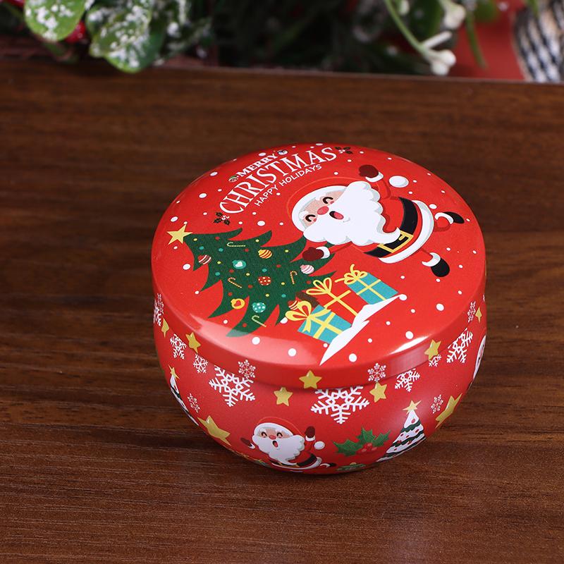 Christmas Tinplate Jars Coffee Tea Spice Candy Jewelry Storage Case Candle Making Containers Decorations Box Party Gift Jars