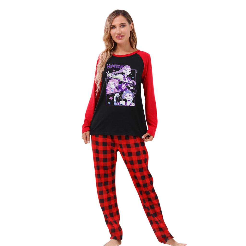 Комплект из топа и брюк с длинными рукавами и принтами для всей семьи Одинаковые комплекты для всей семьи