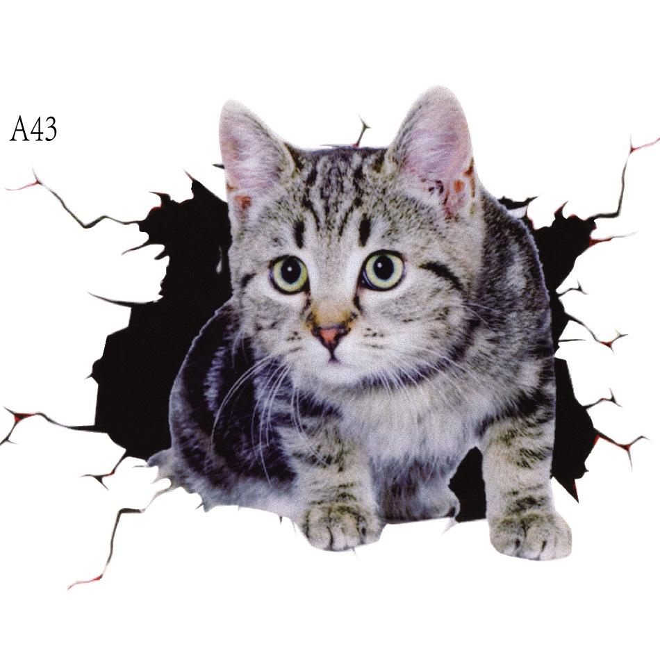 Забавная наклейка на кузов автомобиля Симпатичные 3D наклейки с изображением кота из мультфильма