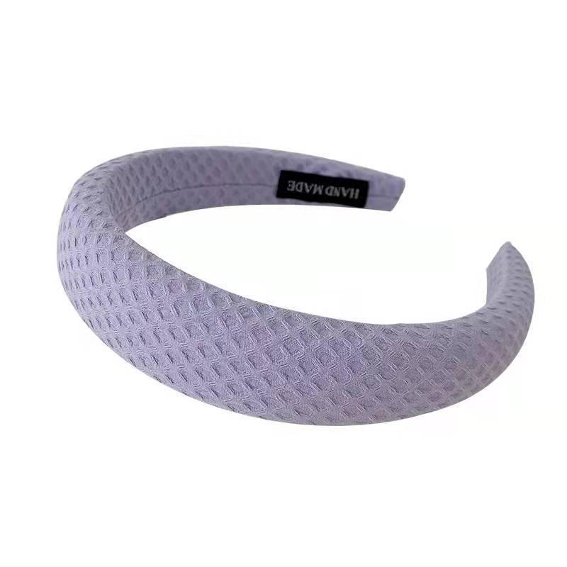 Повязка на голову вафельная конфетного цвета: Высокая тулья, Улучшенная губка для умывания лица, Широкий обруч для волос для ранней весны.