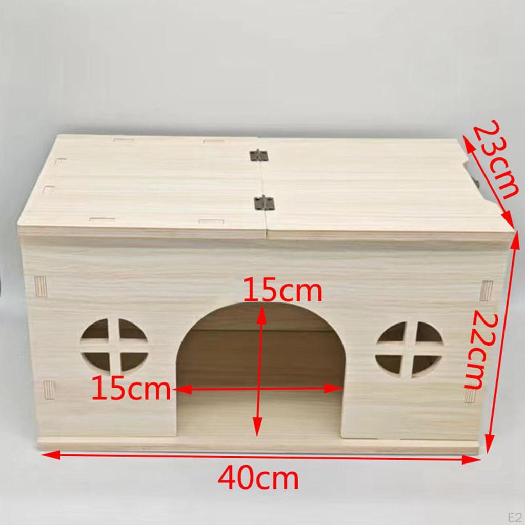 Wooden Hamster House Hideout Hamsters Nest Cage Accessories Sturdy Multifunction Pet
