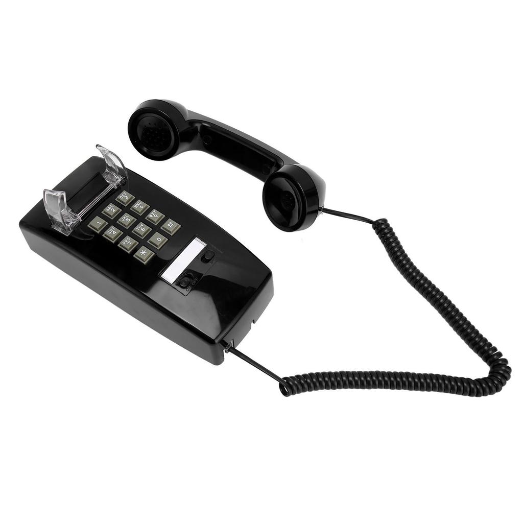 Retro Wall Mounted Telephone Classic Waterproof Corded Phone with Volume Control for Home Office Liv