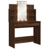 Dressing Table with LED Lights Brown Oak 96x40x142 Cm