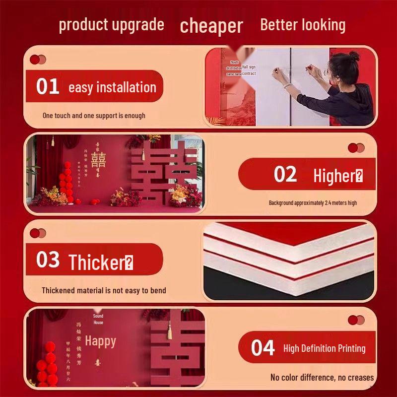 Rustic Wedding and Pre-Wedding Backdrop Decorations - Complete Set for Banquet and Photo Area