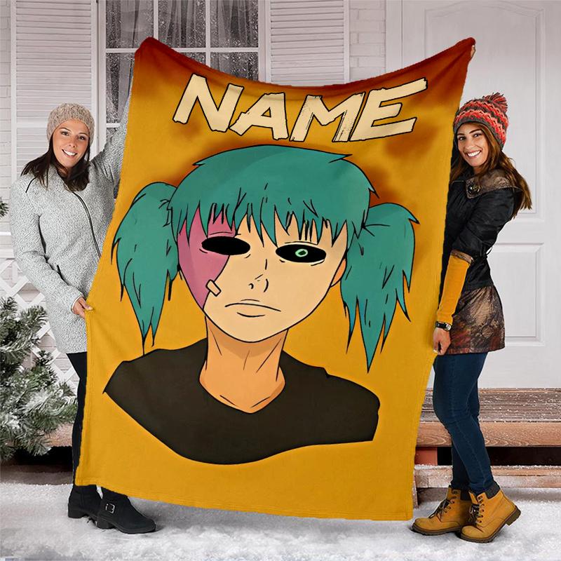 Personalized Custom Name Blanket - Sally Face Print Design,Blanket for Sofa,Bed,Travel,Camping - Soft and Warm, Great Gift