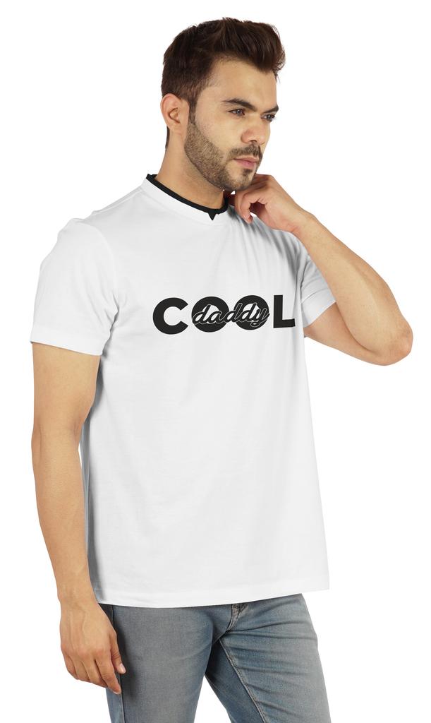 Inkmeso Men  S Graphic Printed   Cool Daddy  Tshirt For Dads Round Neck with V Cut Jersey