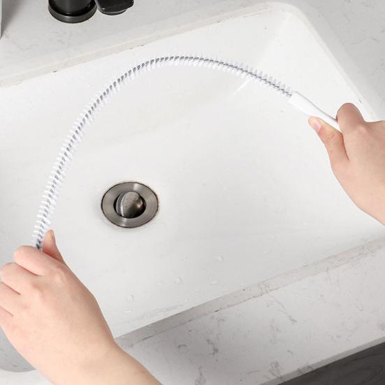 45cm Pipe Brush Rustproof Cleaning Plastic Practical Good Grip Drain Household Supplies