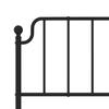 Metal Bed Frame with Headboard Black 193 x 203 cm