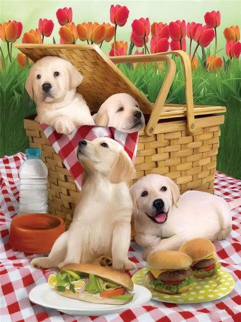 5D полная квадратная алмазная живопись собака ремесленная Алмазная вышивка животное Алмазная мозаика Приморский рукоделие домашний декор