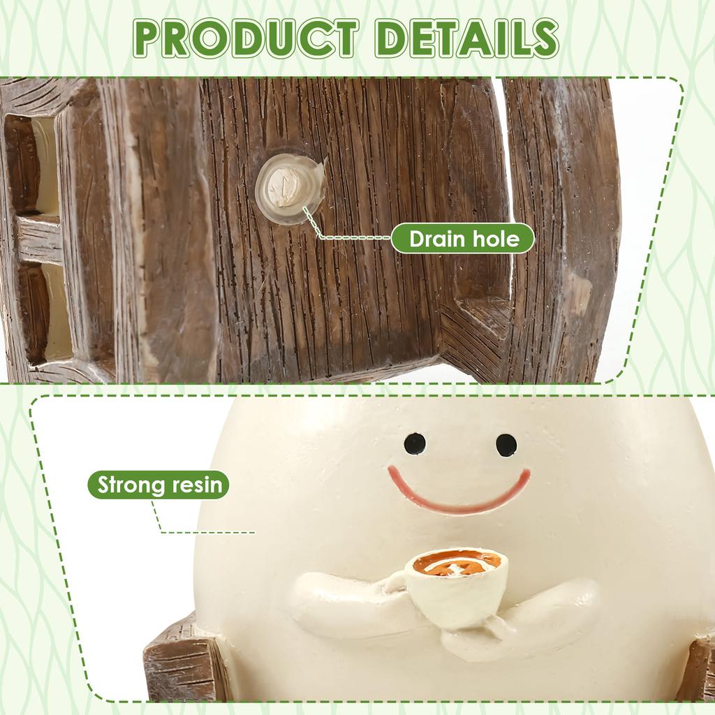 Кашпо в виде улыбающегося лица для комнатных растений, качающееся кресло, цветочный горшок с дренажным отверстием, забавный маленький горшок для домашнего декора в помещении и на улице, новый