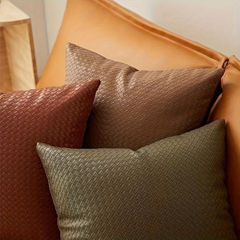 Faux Leather Throw Pillow Covers, For Home Decor, High-end Living Room Decor, Car Decor And Other Multi-scene Decor,45*45cm(Pillow Core Not Included)