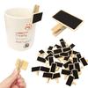50Pcs Mini Chalkboard Signs Wooden Clip Reserved Table Signs Cute Mini Message Board for Memo Note Taking