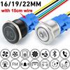 Ization Metal Push Button Switch with Wire 16/19/22mm DIY Refitting ON OFF for Car Boat Waterproof LED Light 12V 24V