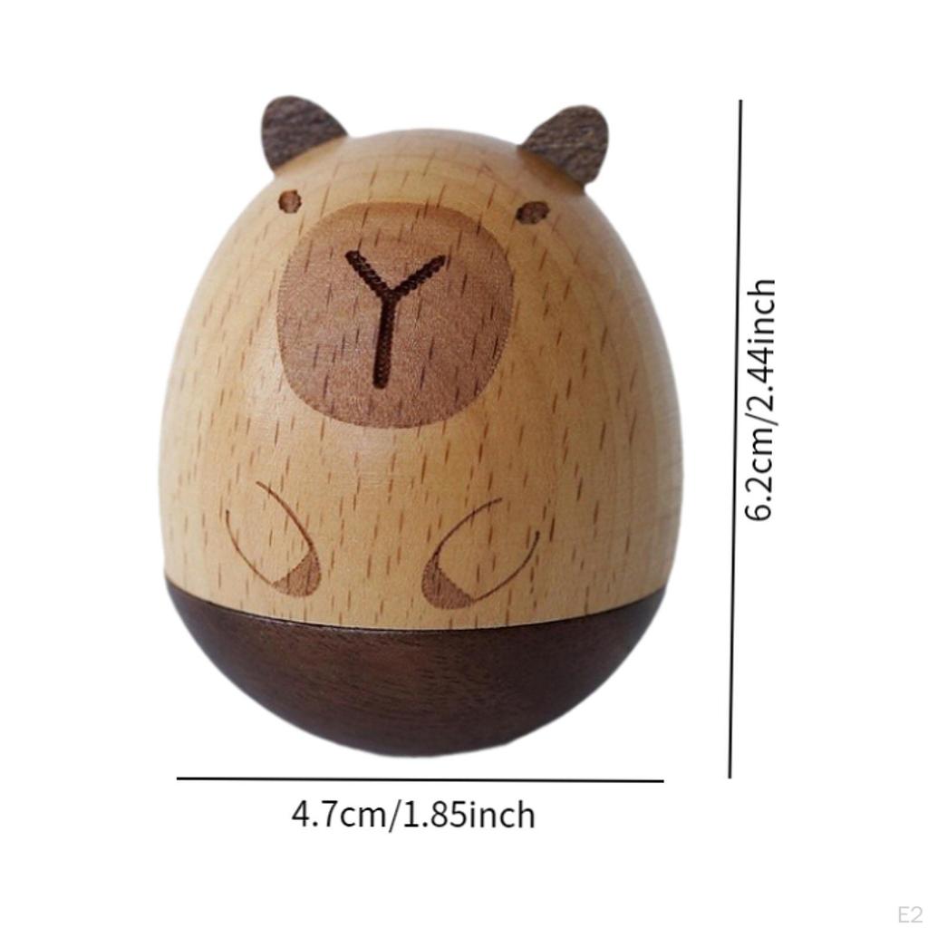 Tumbler Capybara Toy,Wood,Sturdy,Creative, Party Favors,Cute,Wobble Toy Cartoon for Table Home