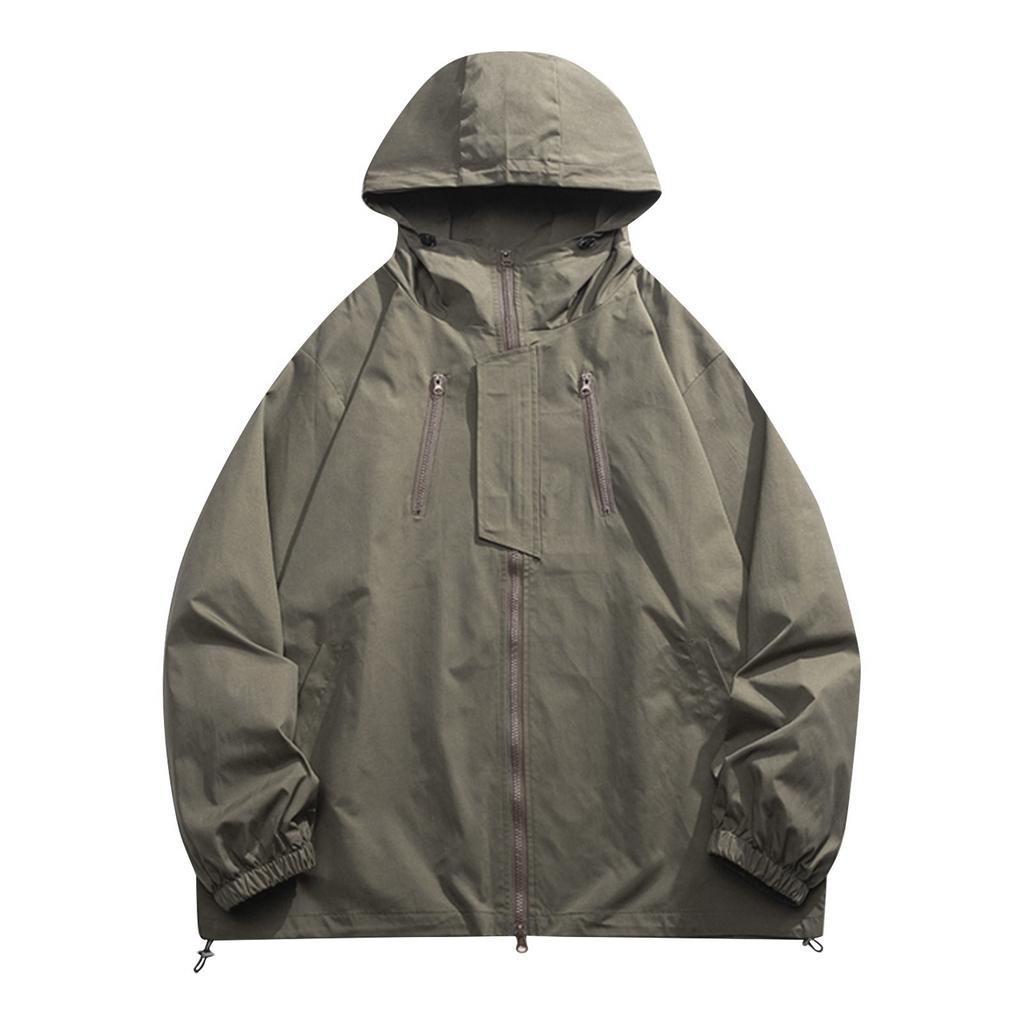 Autumn New Men's Loose Colored Hooded Jacket Charge Coat Cardigan Coat