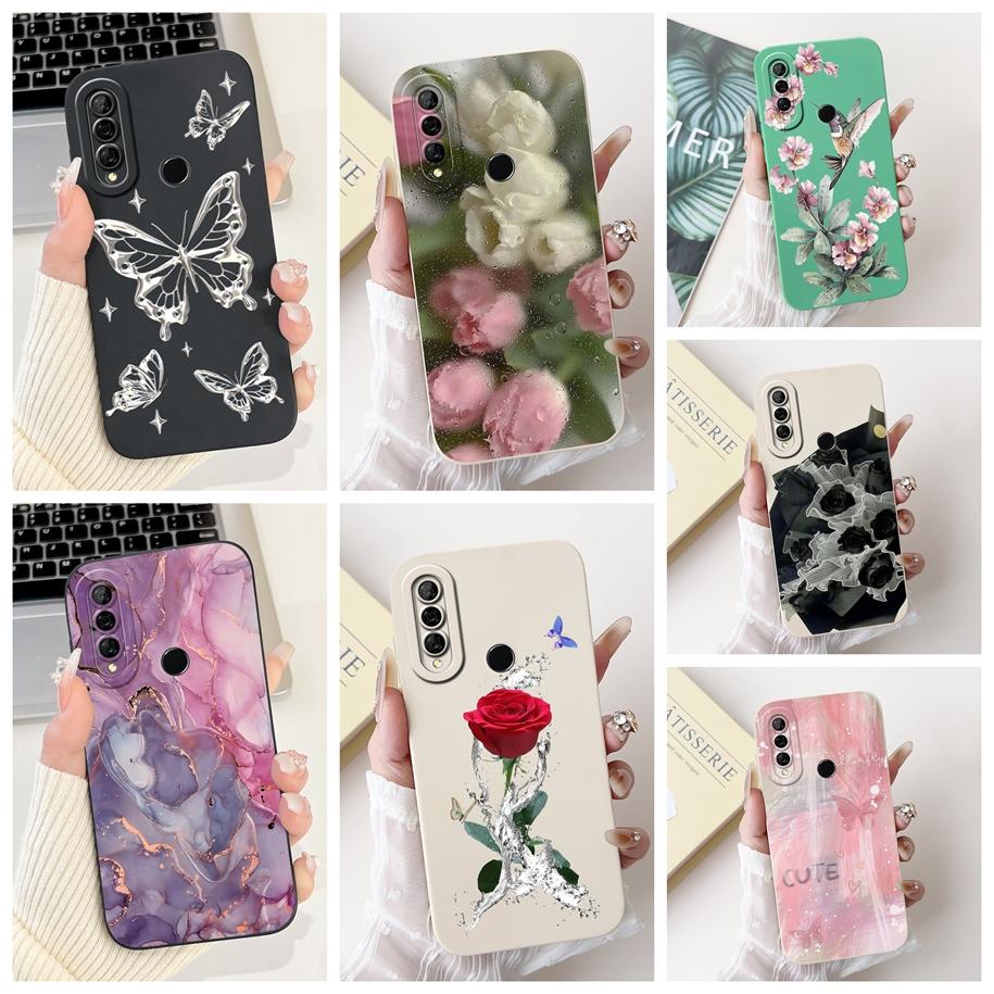 For Huawei Y6p Y 6P Case MED-LX9 Fashion Butterfly Flower Rose Soft Silicone Cover For Huawei Enjoy 20e MLD-AL10 Protective Case