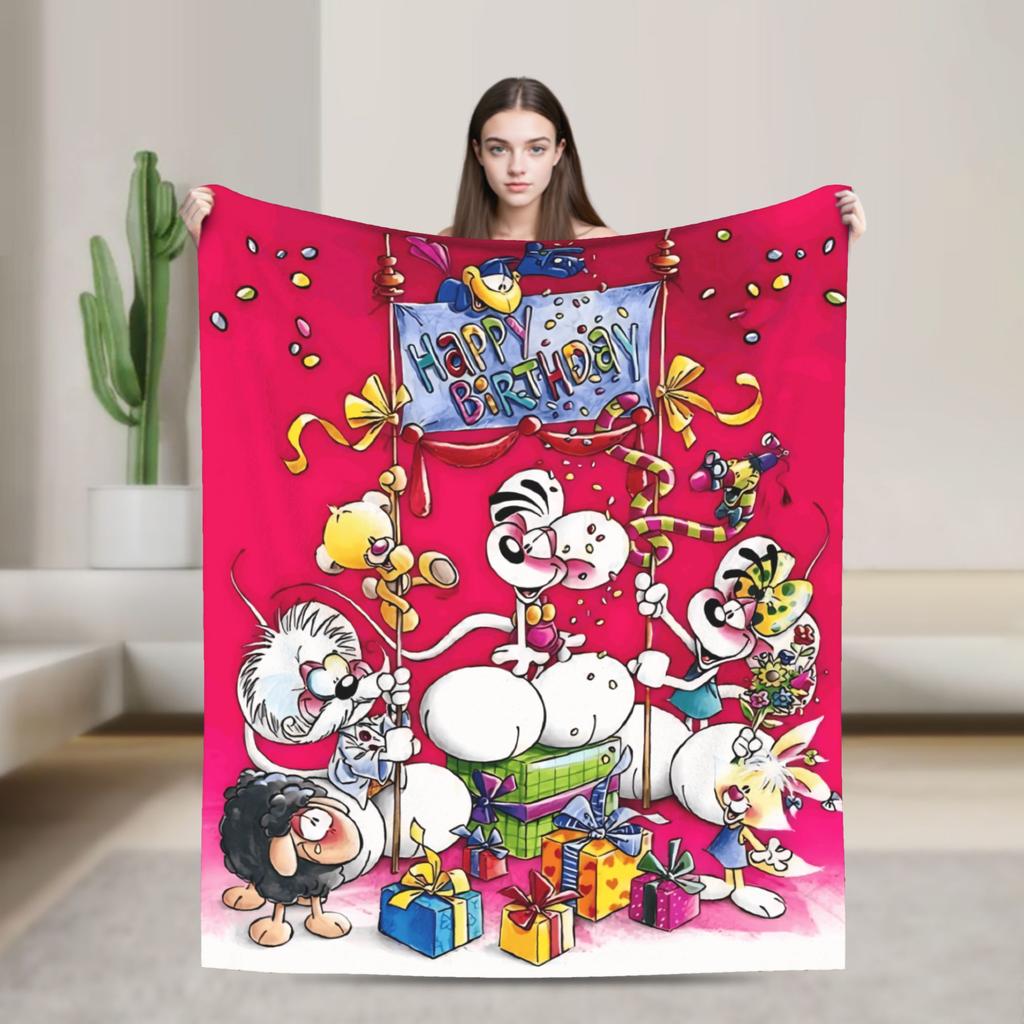 Diddl Cartoon (8) Blanket Quality Super Soft Throw Blanket Winter Airplane Travel Living Room Fluffy Bedspread