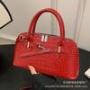 Manufacturer 2025 Shoulder Messenger Handbag New Crocodile Pattern Shell Bag Trendy Fashion Versatile Bowling Bag
