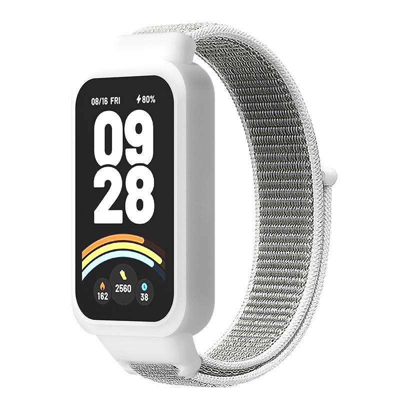 Чехол + Ремешок для Xiaomi Redmi band 3 аксессуары спортивный Нейлоновый браслет correa + Защитный Бампер корпус Чехол для mi band 9 active