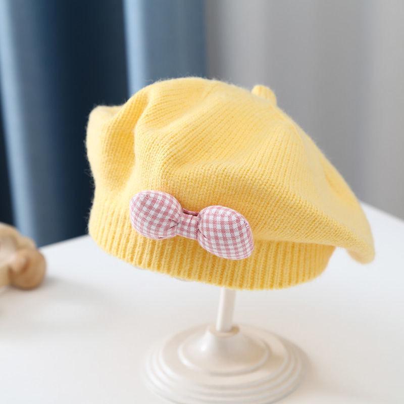 Детский берет, детская шапка, милый и супер милый, осенне-зимний, стильный корейский стиль для девочки, вязаная шерстяная шляпа художника