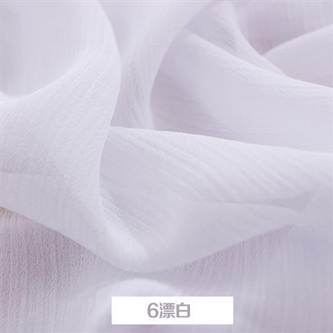 75D Pleated Chiffon Fabric Plain By The Meter for Clothes Dress Shirt Background Diy Sewing Cloth Soft Breathable White Green