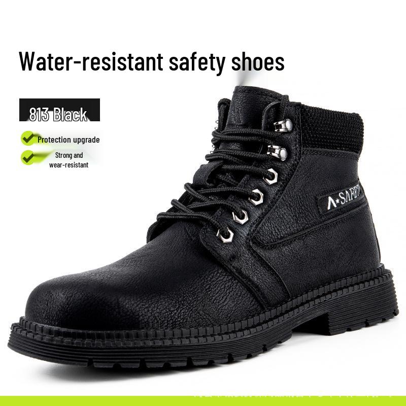 Рабочие ботинки слипоны с защитным подноском от ударов и противоскользящей подошвой - Удобные высокие ботинки с защитой и прочной конструкцией, устойчивой к проколам.