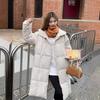 Korean Version Hooded Medium and Long Down Cotton Clothes Women's Autumn and Winter, Winter Clothes New Fashion Loose Cotton Clothes Jacket