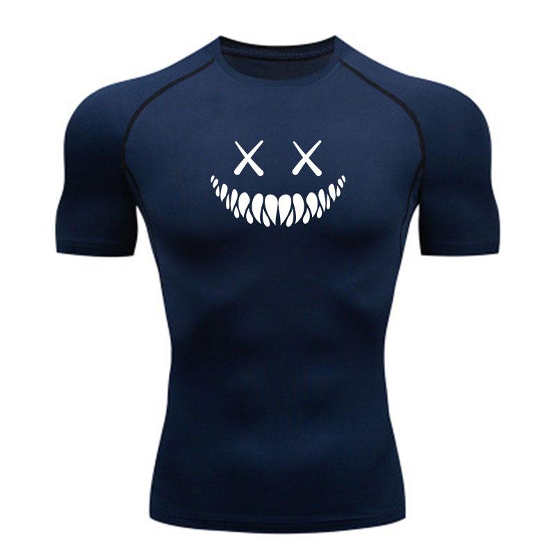 Men's Breathable Compression Fitness TShirt X Cross Eye Grin