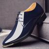 Fashion 2024 New Men’s Patent Leather Shoes  British Style Men's Dress Shoes Lace Up Pointed Toe Wedding Business Party Social Shoe Male