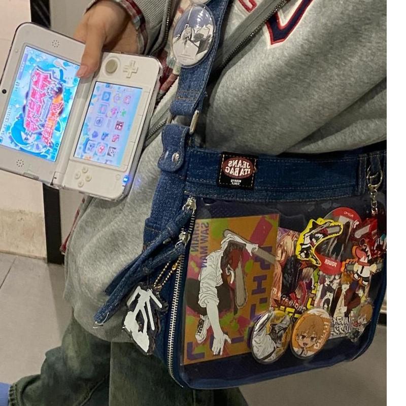 Harajuku Denim Ita сумки женские милые крутые прозрачные сумки-мессенджеры женские униформа повседневные сумки через плечо эстетичные