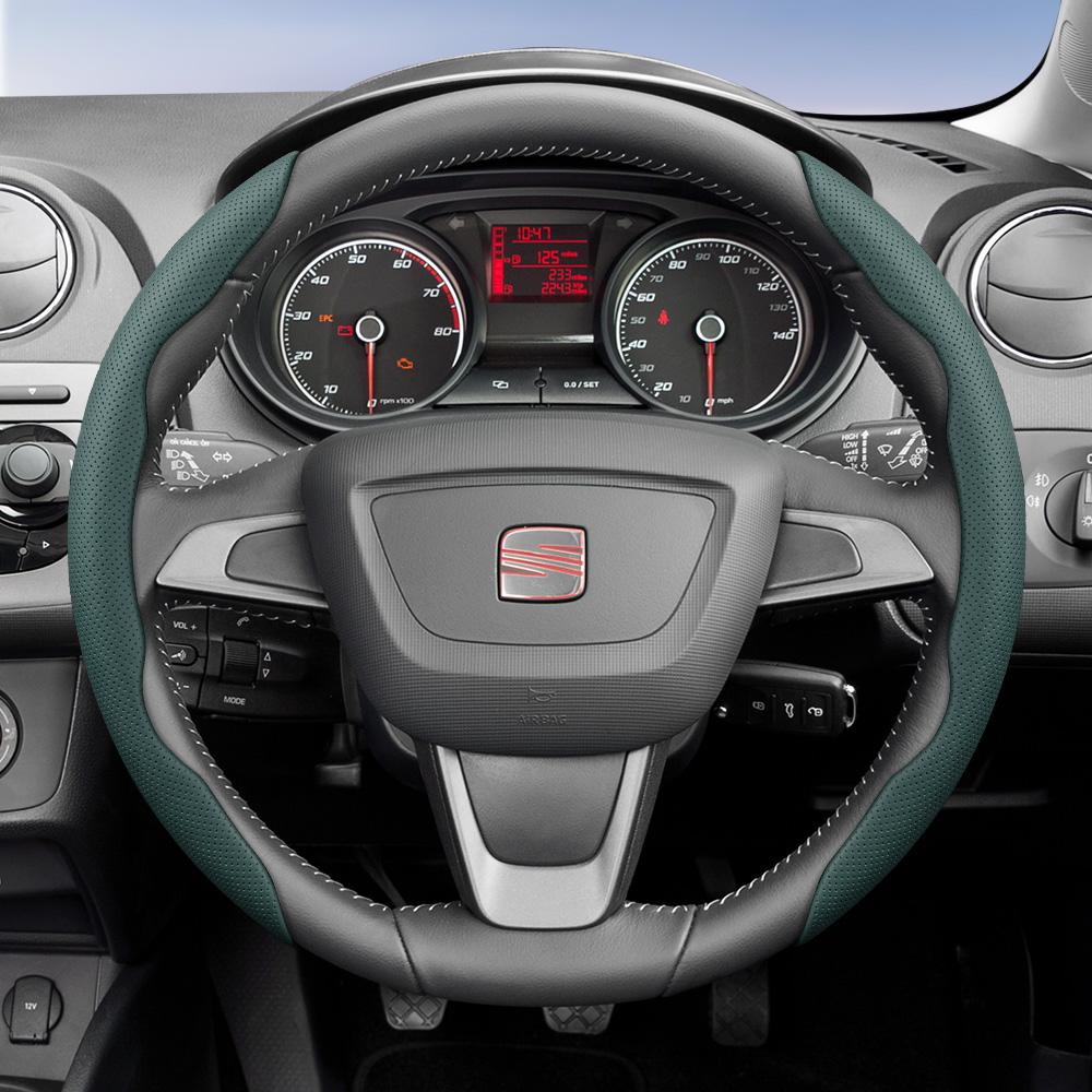 rlcp4 Suitable for Seat Breathable Leather Steering Wheel Cover with Segmented Quick-Release Design, Non-Slip and Durable, for Models Such as Ibiza,