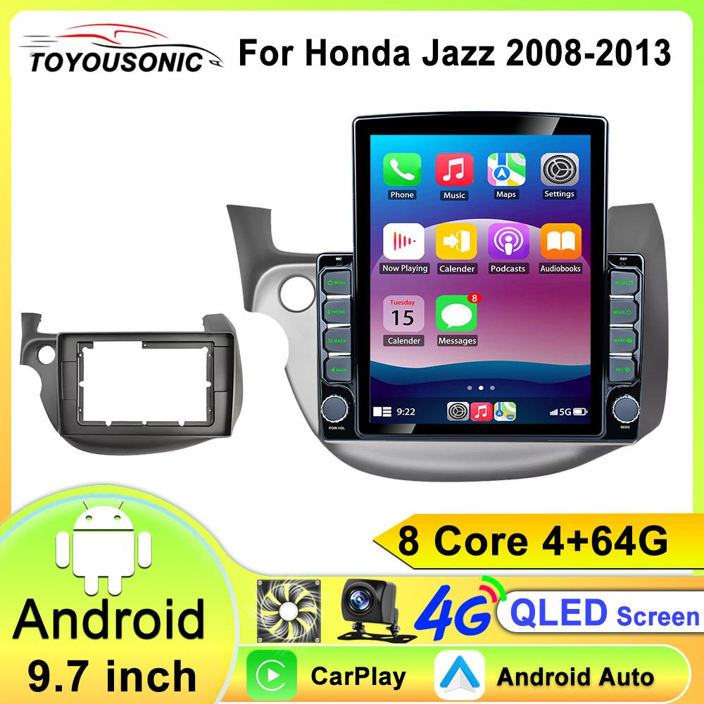 Для HONDA FIT JAZZ 2007-2014 2Din 4G Android 13 WiFi DSP CarPlay стерео радио мультимедиа видеоплеер навигация GPS