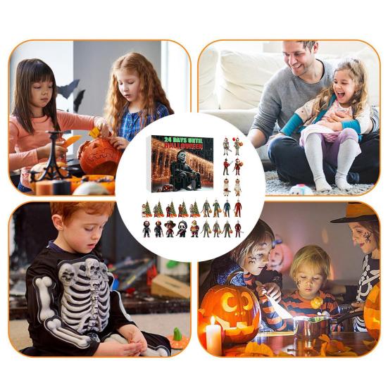 Хэллоуин Адвент-календарь 2025 24-дневный календарь обратного отсчета с коллекционными акриловыми подвесками Тема ужасов Обратный отсчет
