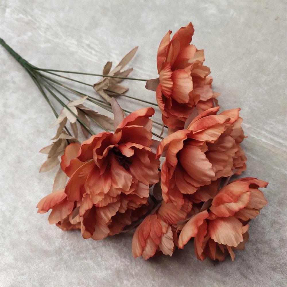 9 Голов Реалистичные Цветы Многоцветный Симуляция Цветочный Букет Домашний Декор