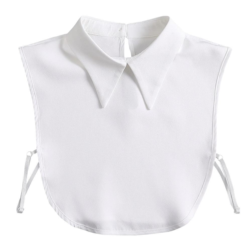 Linbaiway Chiffon Fake Collar Ladies Shirt Women False Collar for Sweater Autumn and Winter Solid Color Detachable Collar