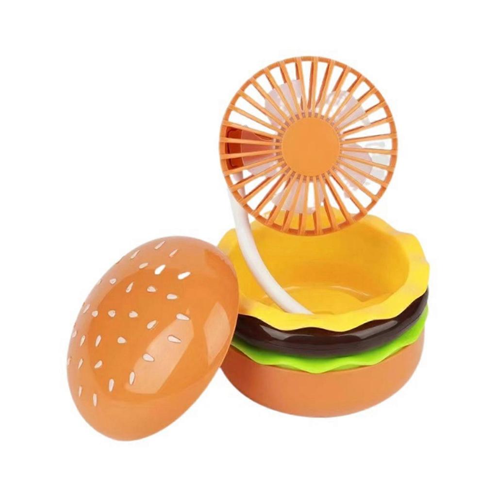 Portable Mini Fan USB Charging Personalized Hamburger Shape Desktop Electric Fan