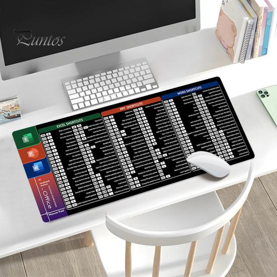 30x80 см большой компьютерный коврик для мыши портативный водонепроницаемый офисный Power Point Excel Word сочетания клавиш настольный коврик нескользящий резиновый настольный коврик для мыши ПК