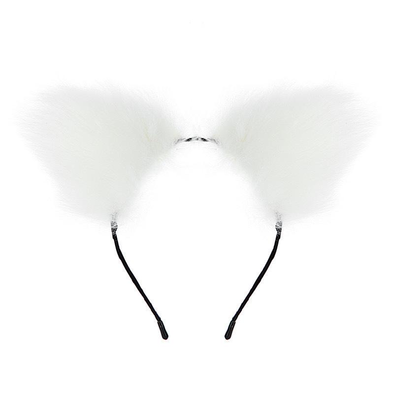 Косплей-набор «Волчьи и кошачьи уши»: Плюшевый ободок с ушками и волчий хвост для мужчин и женщин 7023