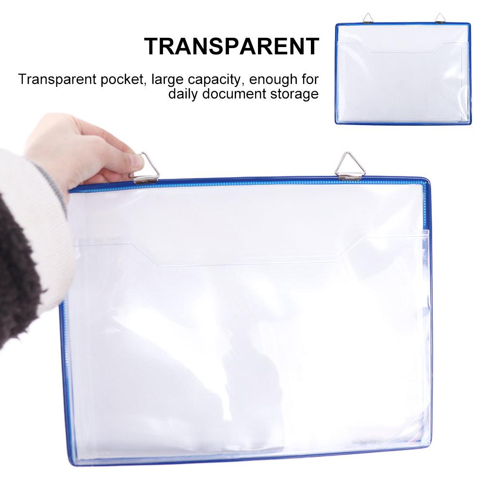 Plastic File Folder Waterproof Document Storage Bag Portable A4 Receipt Organizer Home