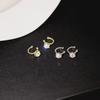 "Elegant Rhinestone Geometric Ear Clips: European-American Style, Versatile Diamond Cold Round Earrings" 