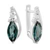 Серебряные серьги с топазом Лондон Блю 3.352ct, фианитами (2213550)