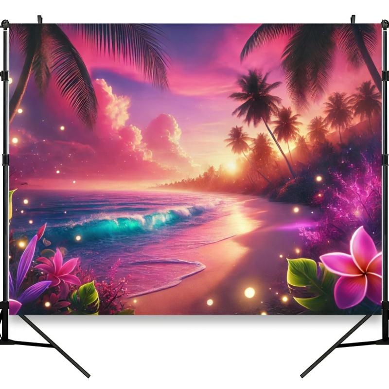 1 piece tropical beach sunset background - photography background cloth suitable for studios and professional photography
