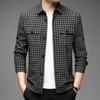Plaid Korean Men's Jacket Youth Spring and Autumn New Coat Single-breasted Lapel Loose Workwear Cardigan