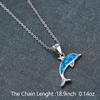 Wish Explosive Platinum Blue Opal Ocean Series Dolphin Pendant Simple Women's Versatile Necklace Clavicle Chain