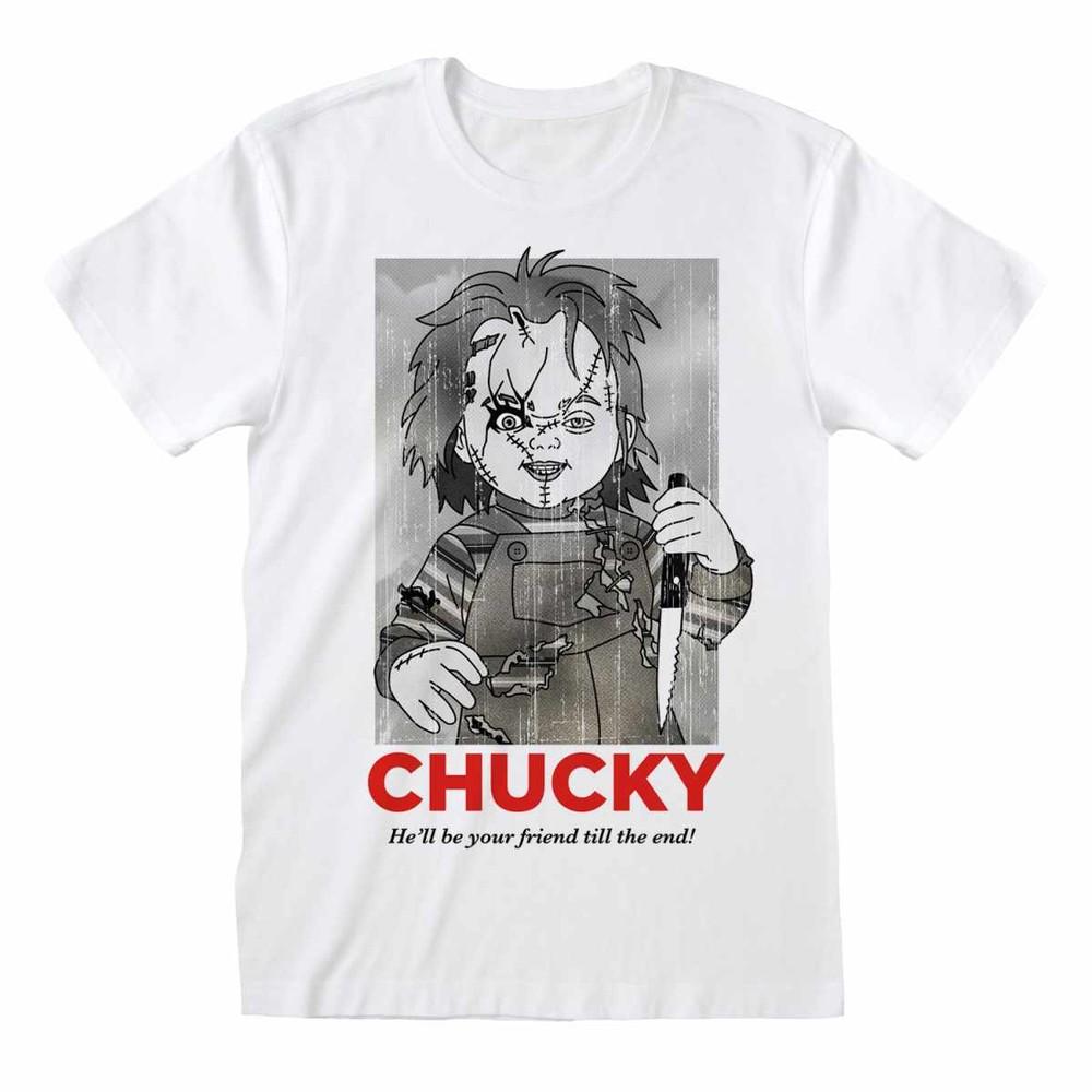 Child's Play T-Shirt Chucky Be Your Friend Movie New White Official